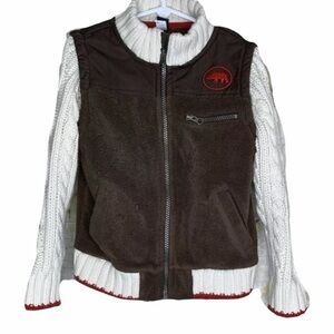 Gap Boys sweater coat size 4 brown cable knit